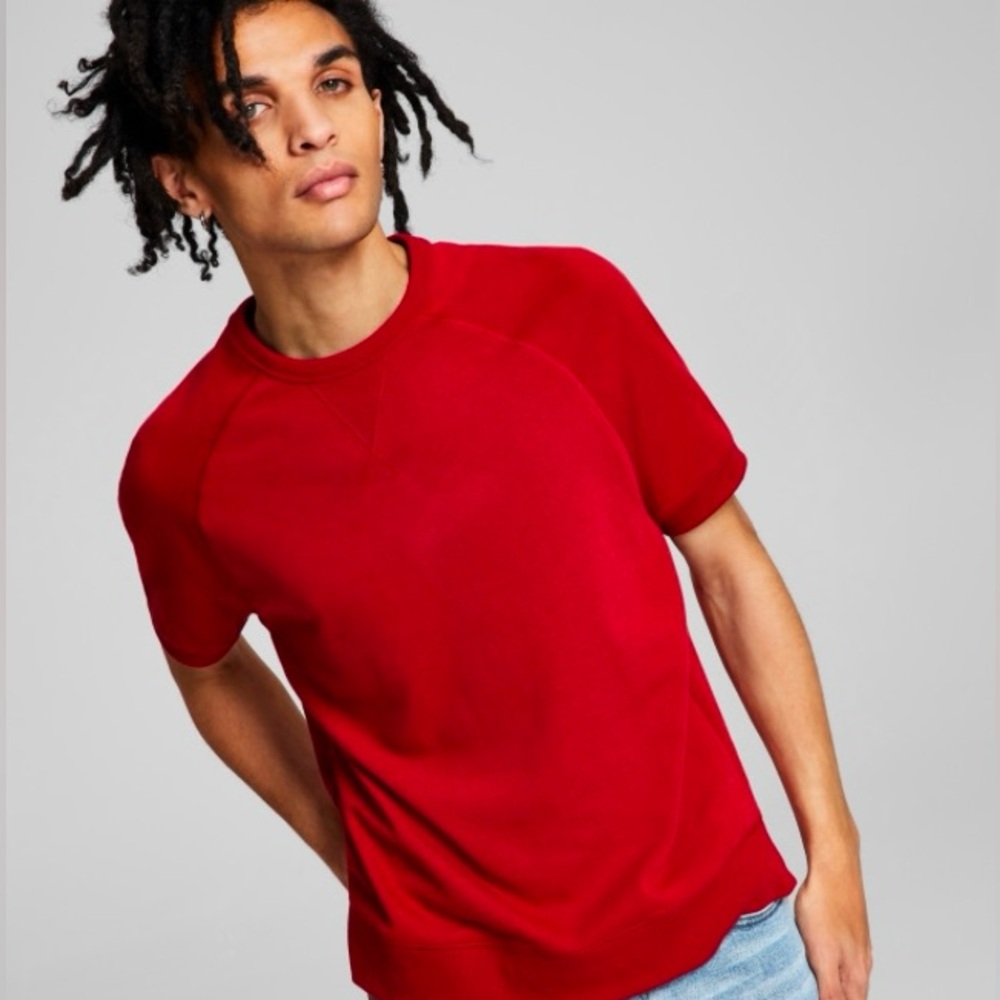 And Now This Men's Red Short Sleeve Sweatshirt
